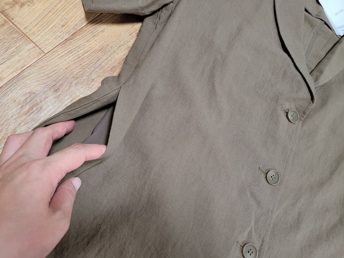 몽돌(MONGDOL) 오버핏 린넨하프자켓 55-66 새상품 상품이미지7