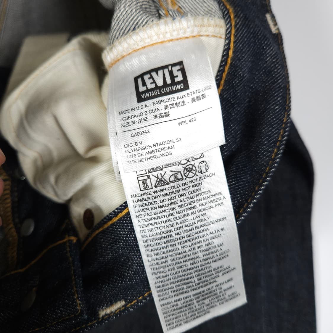 리바이스 501XX LVC 생지 데님팬츠  상품이미지6