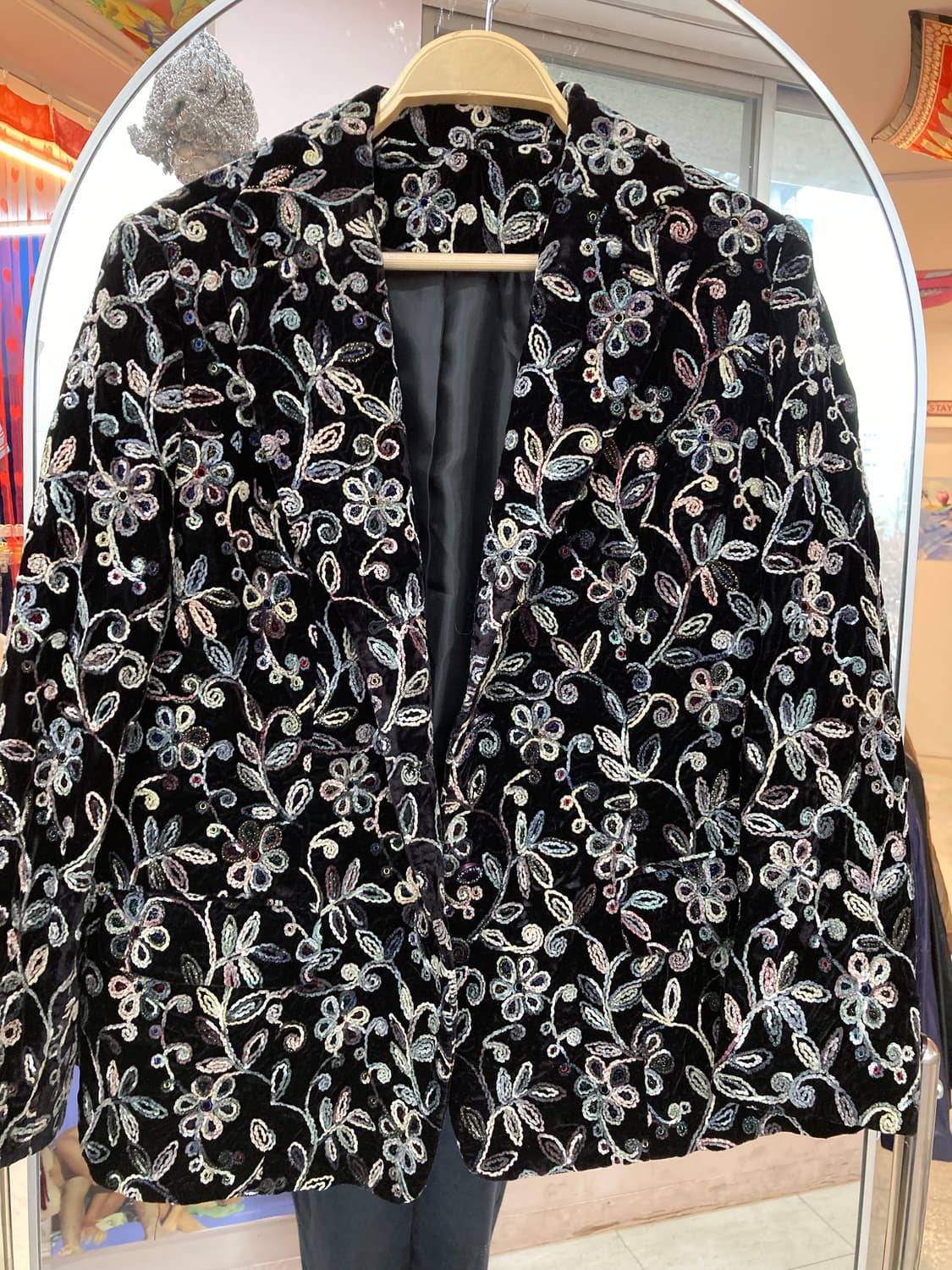 빈티지 플라워패턴 벨벳 자켓 상품이미지2