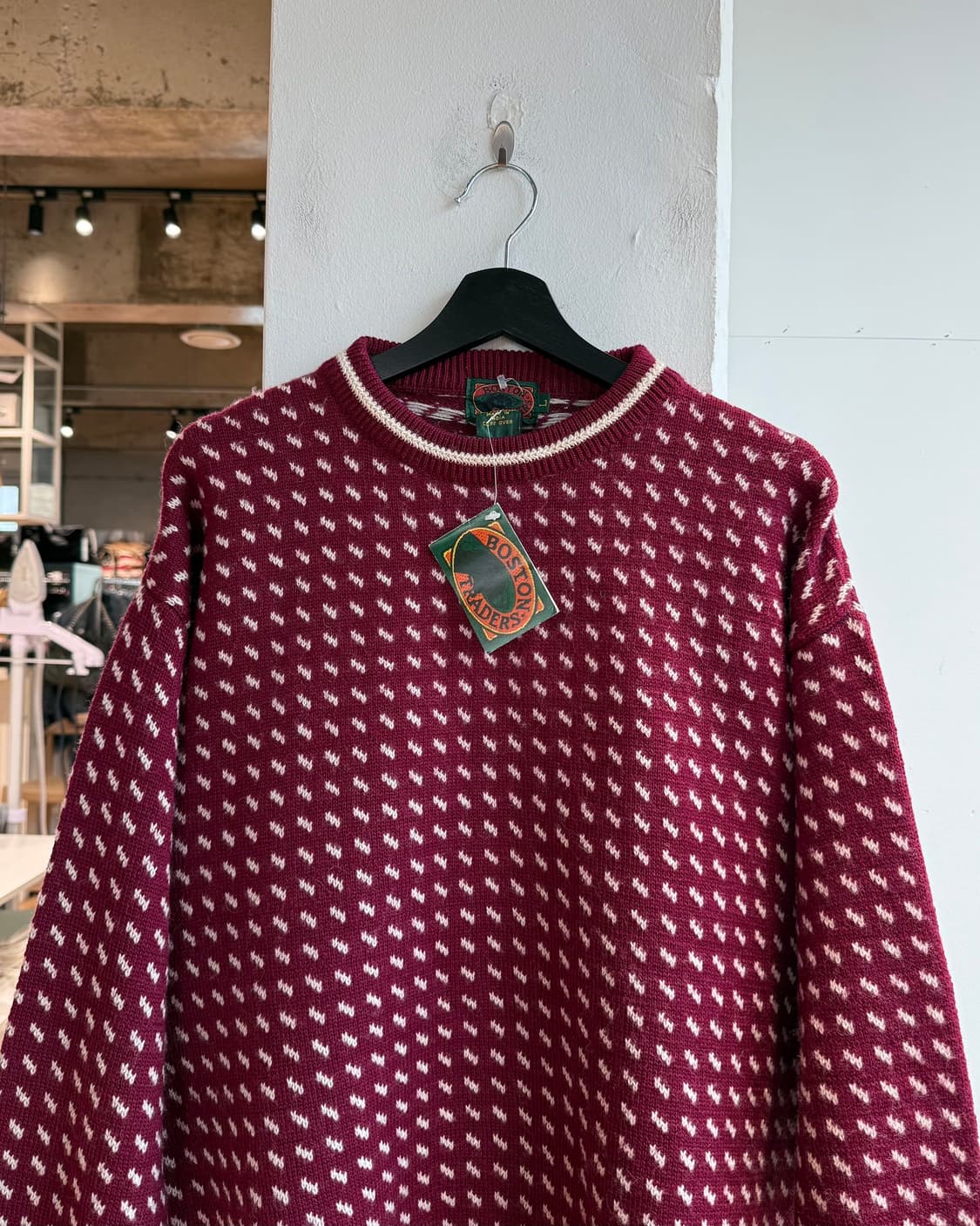 보스턴 트레이더스 딥 핑크 버드아이 패턴 울 니트  상품이미지3