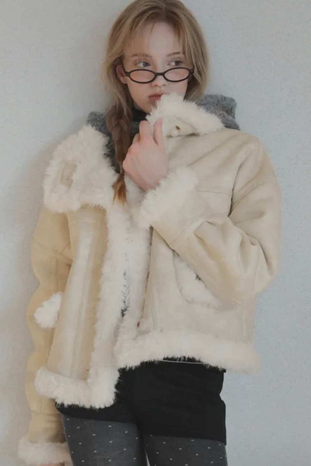 오블린 퍼배색 스웨이드 무스탕 상품이미지2