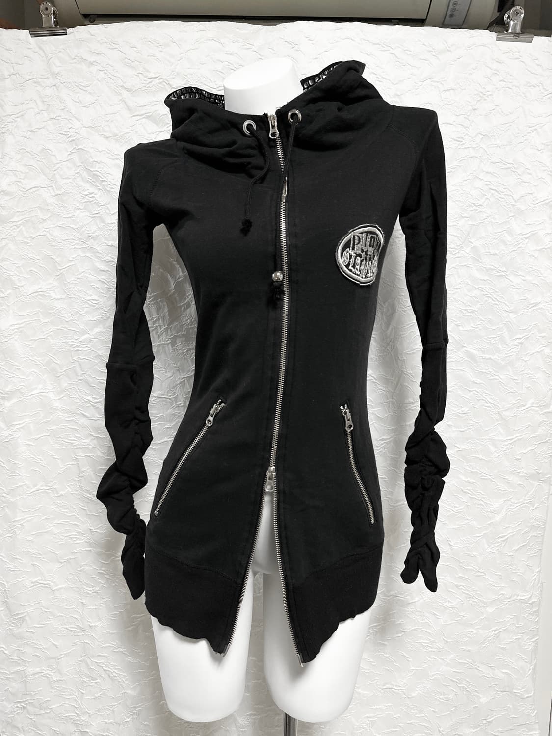 빈티지 d.i.a 다이아 갸루 펑크 유니언잭 스터드 후드 집업 상품이미지3