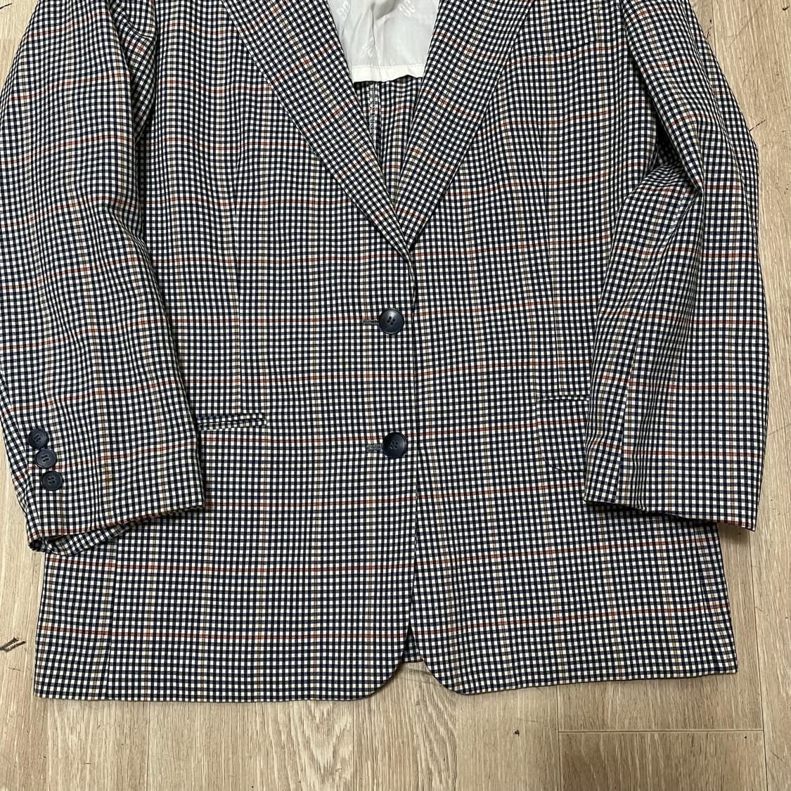 닥스 체크 블레이저 테일러드 정장자켓 [네이비/브라운] 94-165 상품이미지3