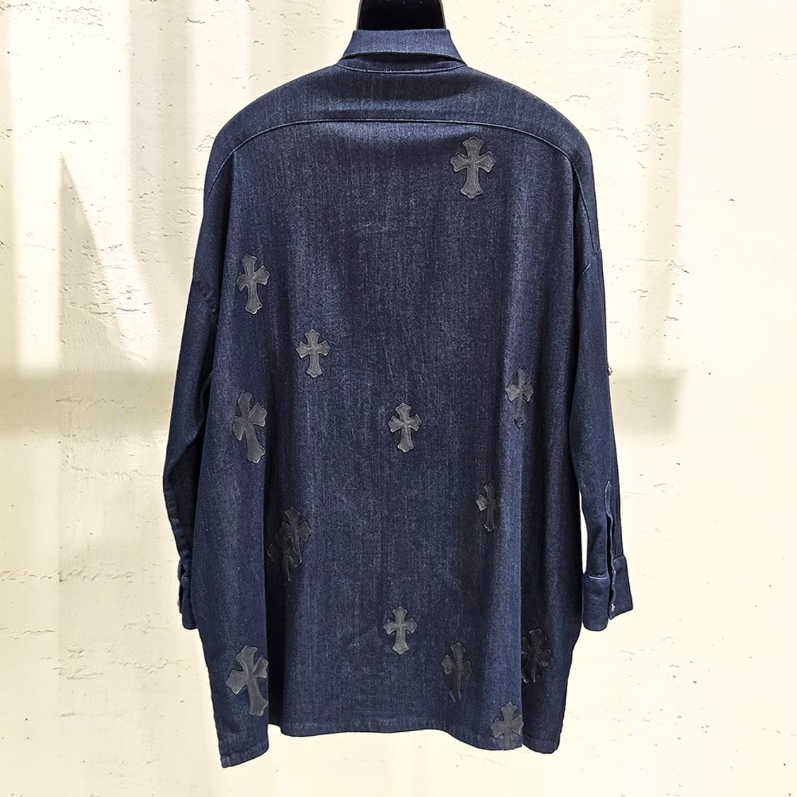 [S] 크롬하츠 레더패치 인디고데님 셔츠 B1213C173 상품이미지3