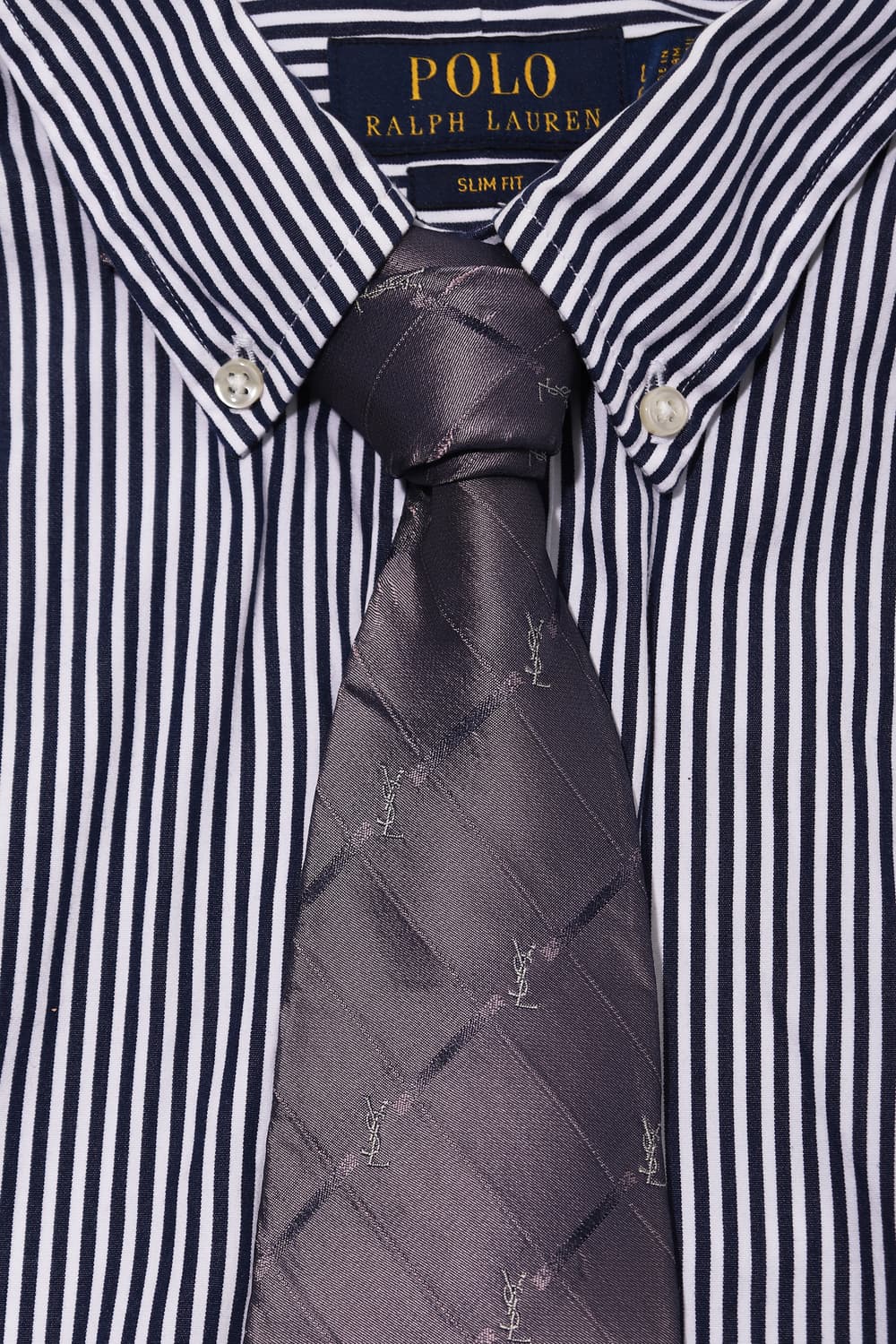 YSL 입생로랑 퍼플 실크 넥타이 상품이미지3