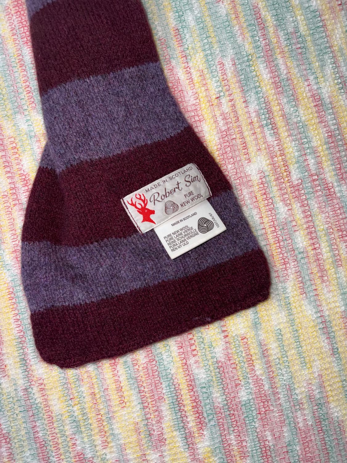 퍼플 버건디 스트라이프 머플러 상품이미지4