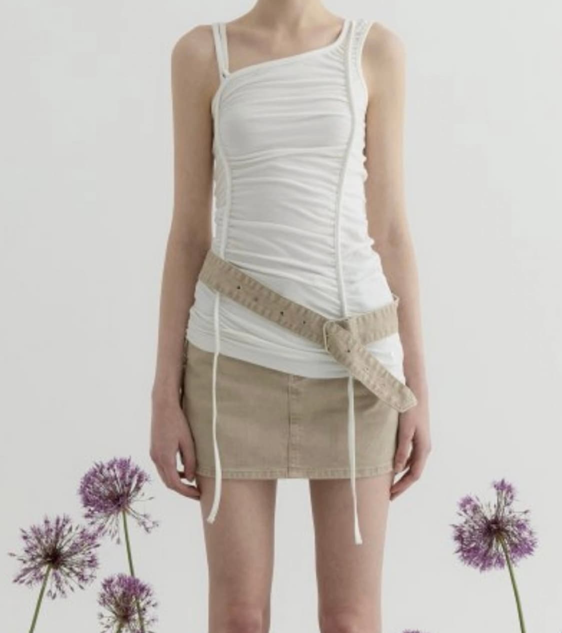 유즈셔링언발란스슬리브리스yuse유즈슬리브리스셔링민소매셔링나시스트랩나시 상품이미지1