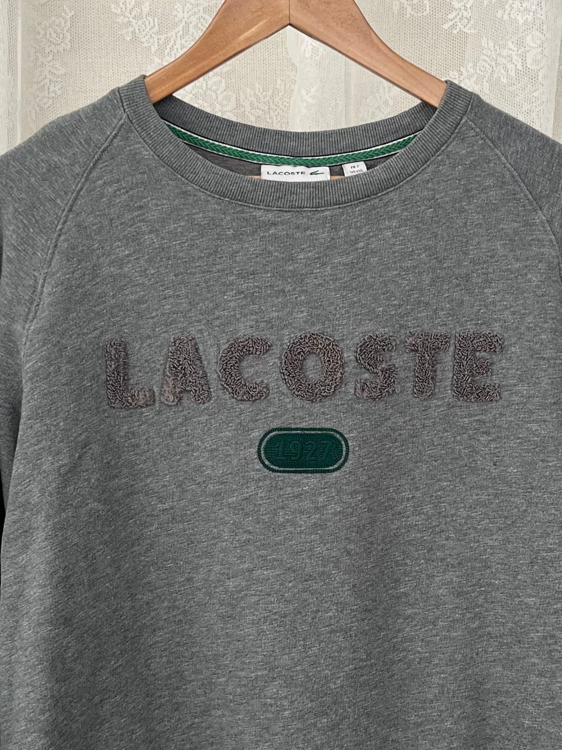 XXL) 라코스테 기모 맨투맨 그레이 상품이미지3