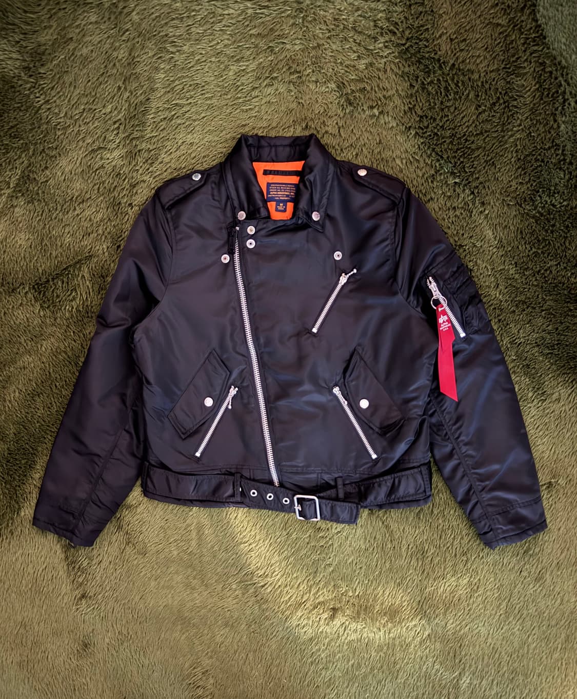 [M] 알파인더스트리 볼체인 나일론 패디드 아웃로 바이커 자켓 상품이미지1