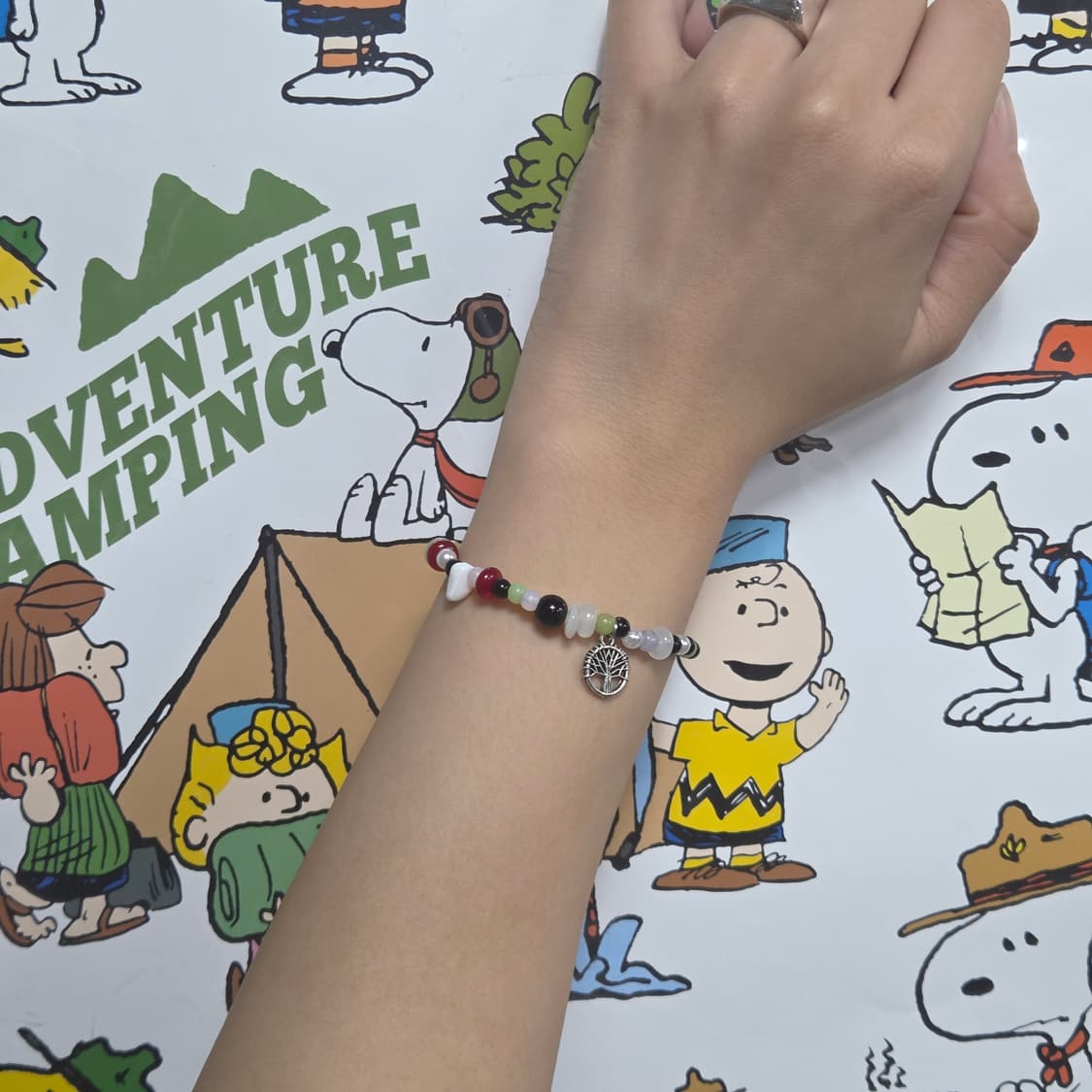 나무 포인트 비즈 팔찌 상품이미지2