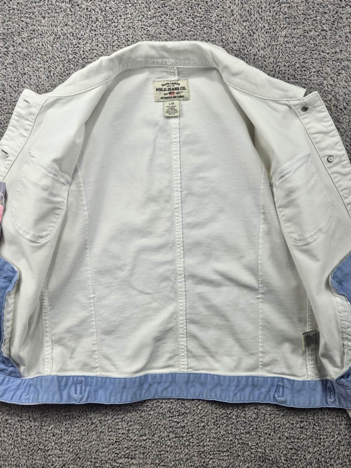 폴로 진스 컴퍼니 화이트 스판 데님 워크 자켓 ( L ) / 11813 상품이미지10