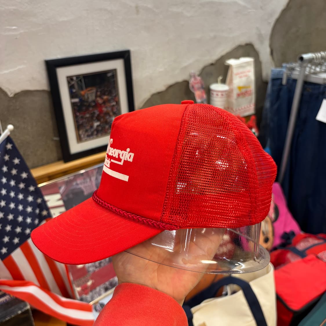 90s USA 빈티지 사우스조지아 트러커 매쉬 볼캡 모자  상품이미지5