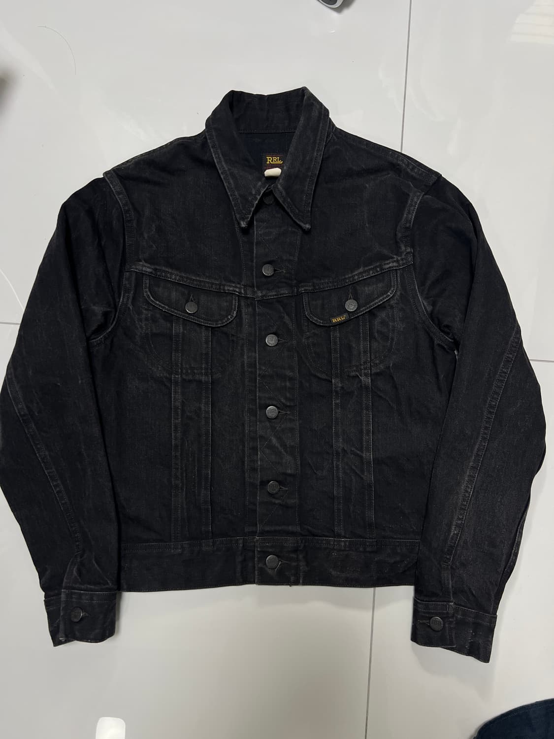 택포43) RRL 더블알엘 Lot271 블랙 트러커 데님자켓 S 상품이미지1