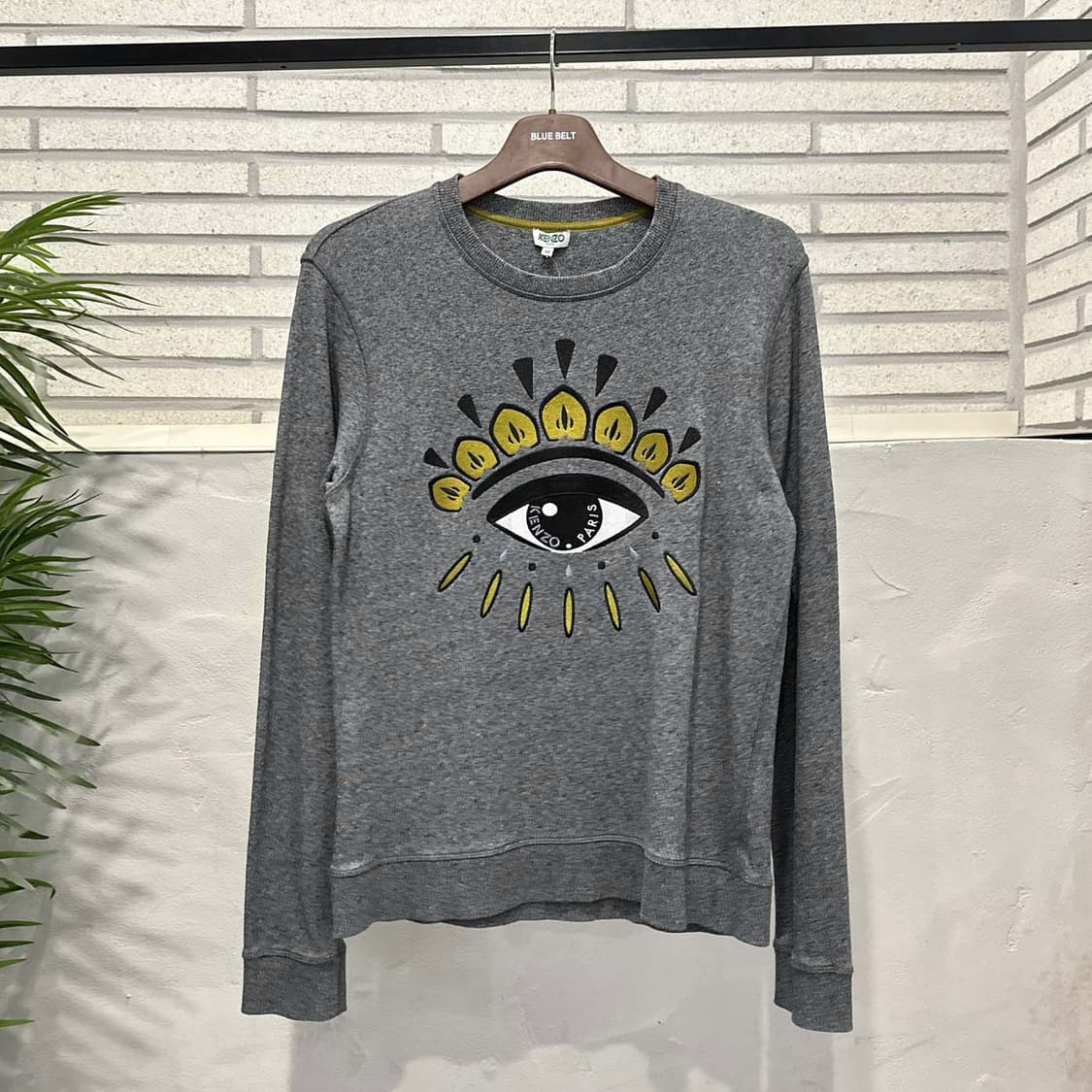 겐조 맨투맨 앞면 그래픽 자수 레터링 로고 디테일 그레이 상품이미지2