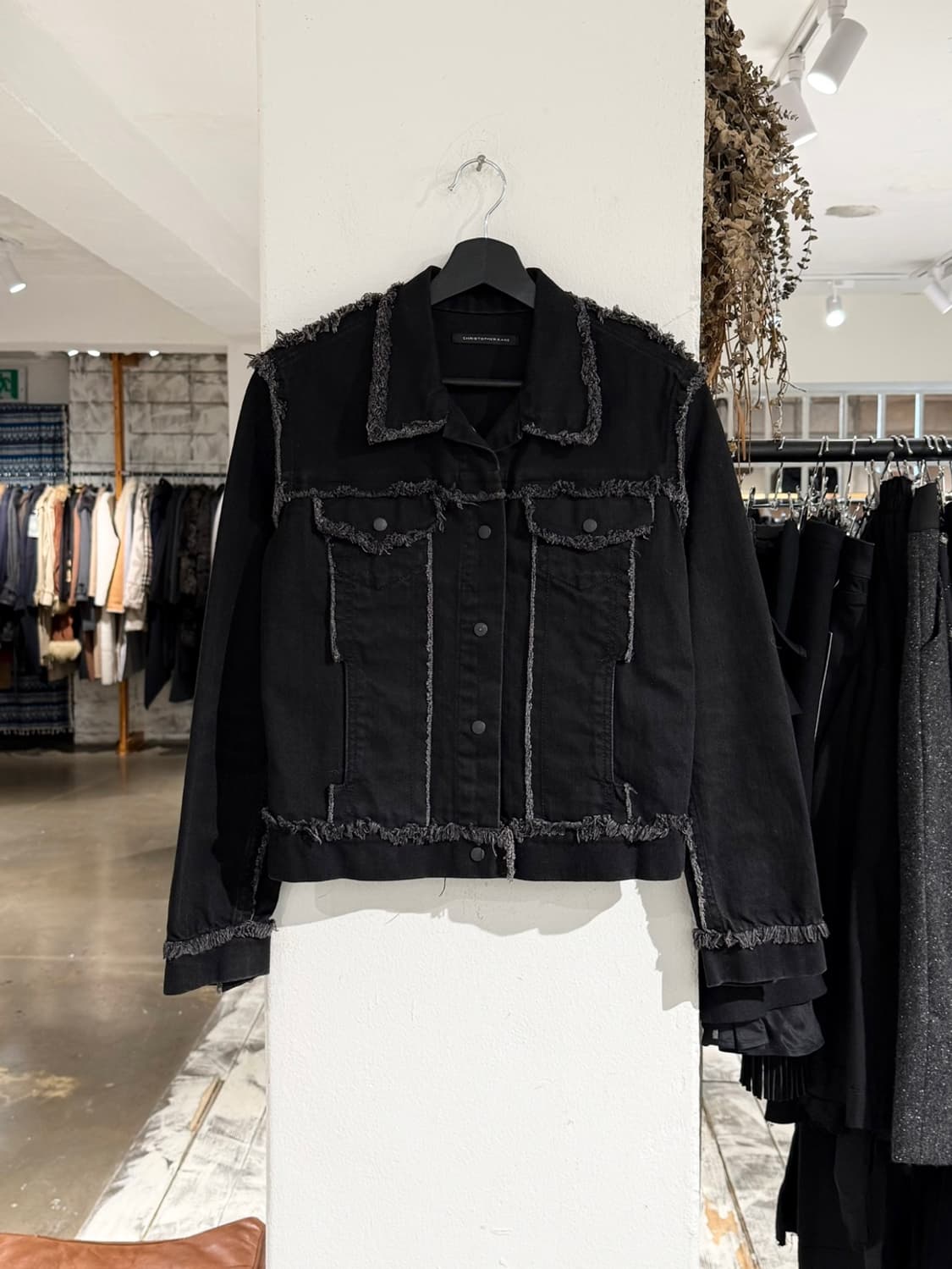 크리스토퍼 케인 블랙 컷오프 데님 트러커 자켓 상품이미지1