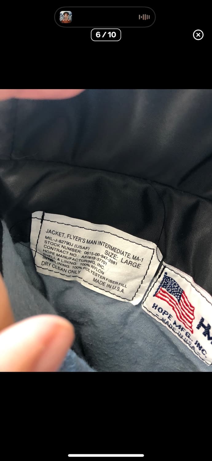 90s HOPE mfg 블랙 MA-1 시티 카모 안감 상품이미지6