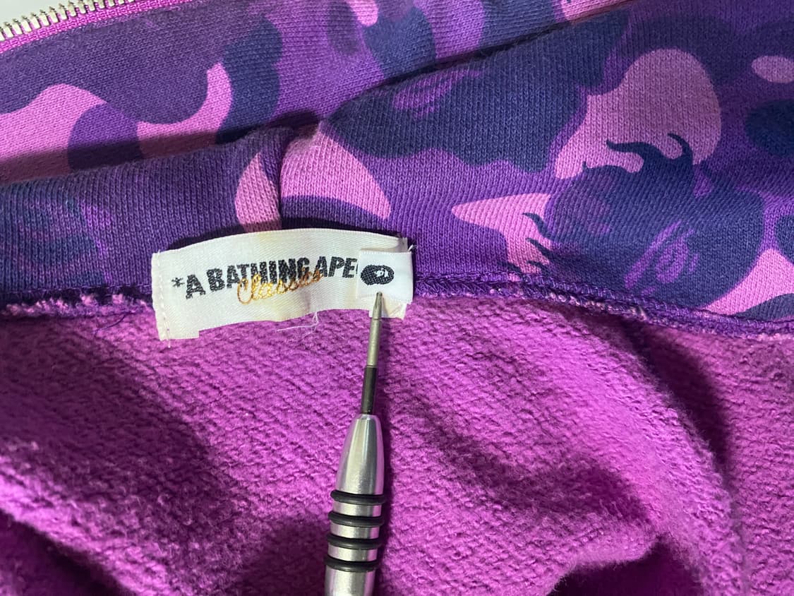 og bape 불꽃카모패턴 퍼플 샤크후드 상품이미지5