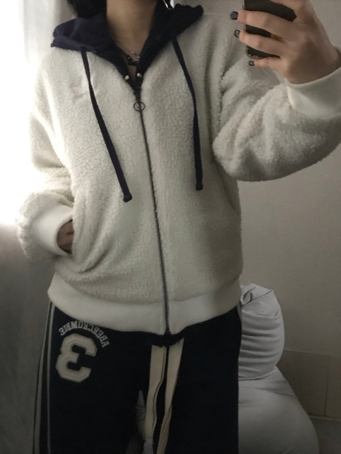 아디다스 아이보리 삼선 후리스 상품이미지3