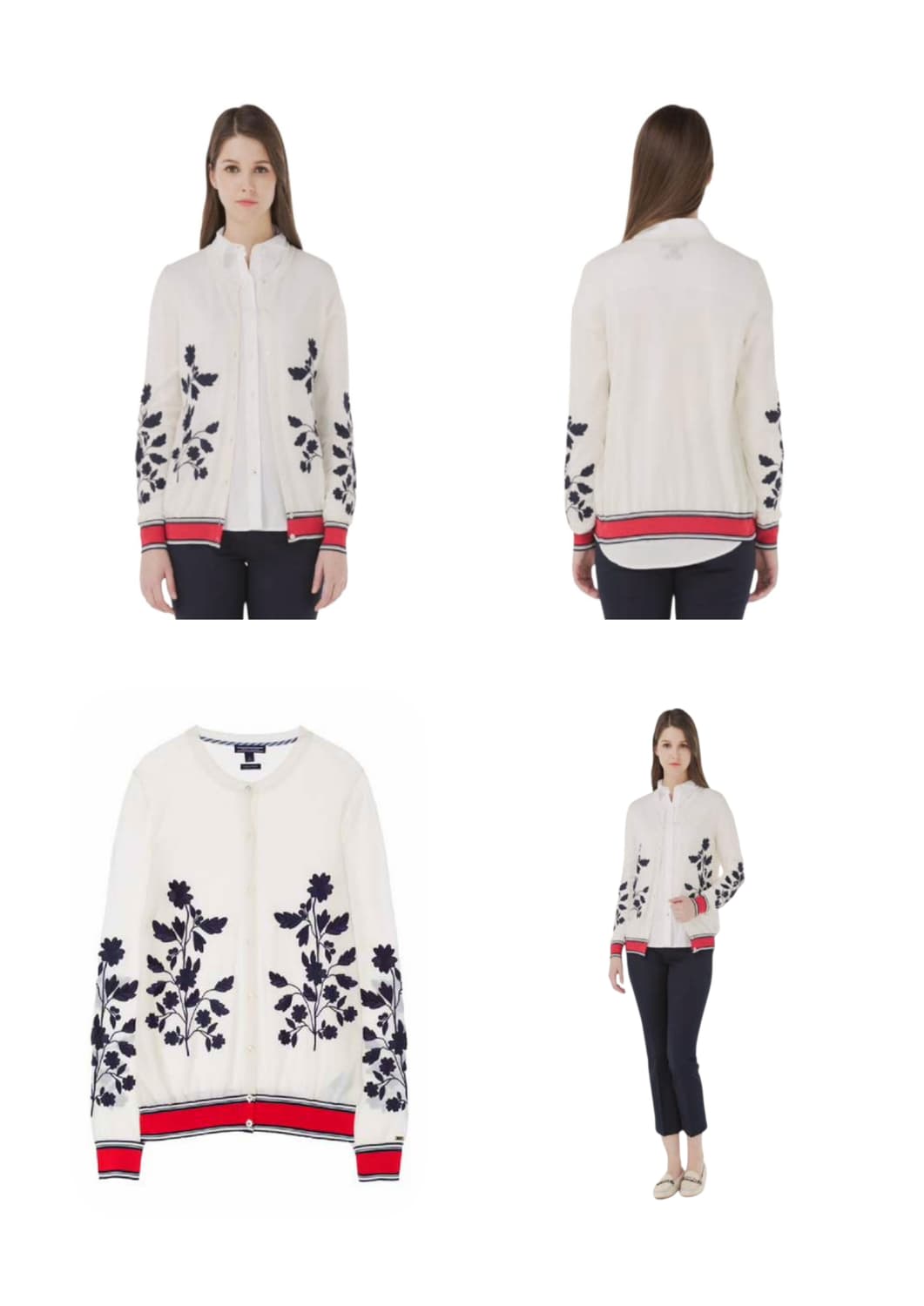 타미힐피거여성 울 100/플라워 자수  여성가디건/29만 상태좋음 상품이미지2