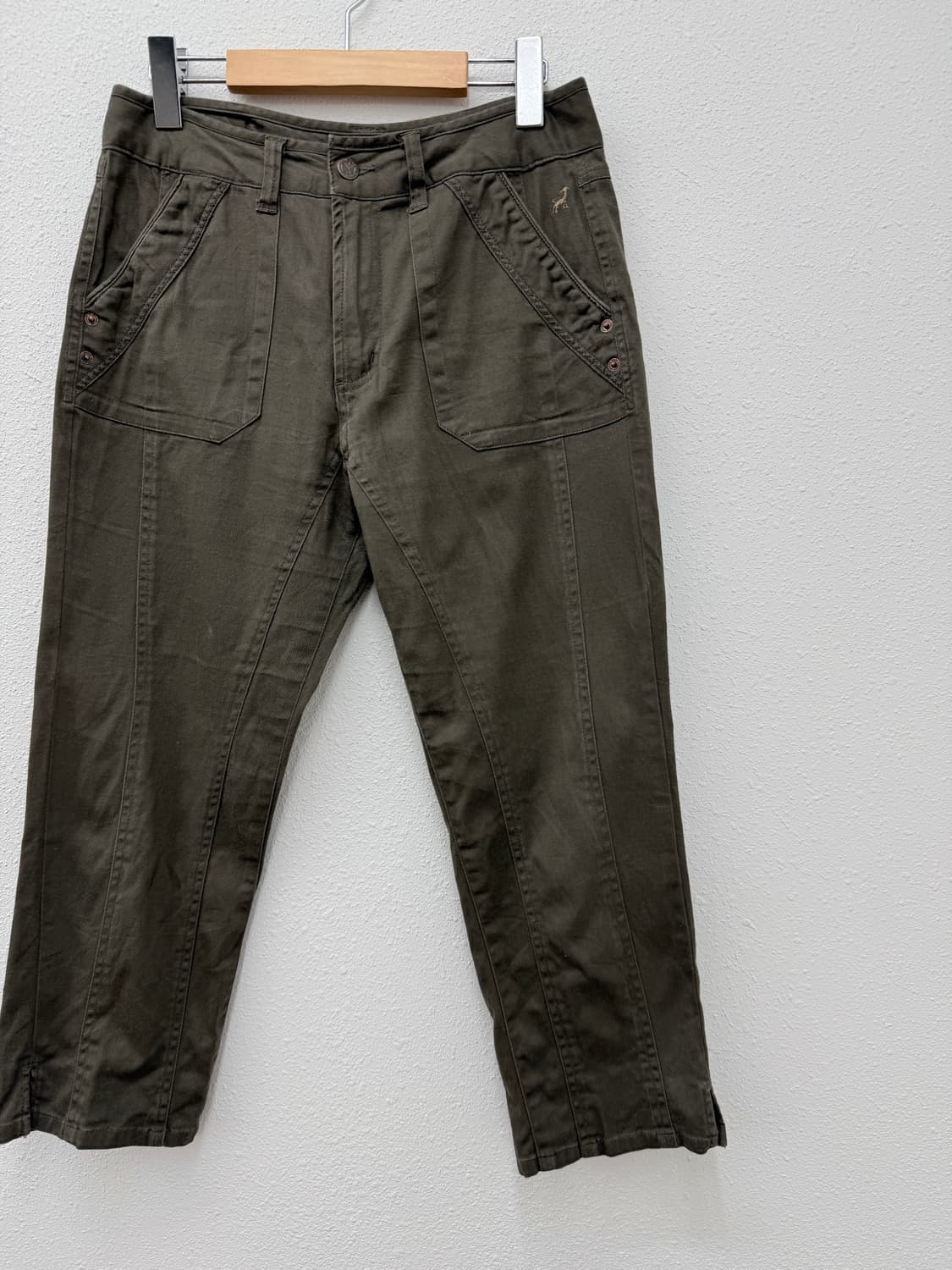 빈티지 MICHIKO LONDON 브라운 라인 롱 카프리 팬츠 상품이미지2