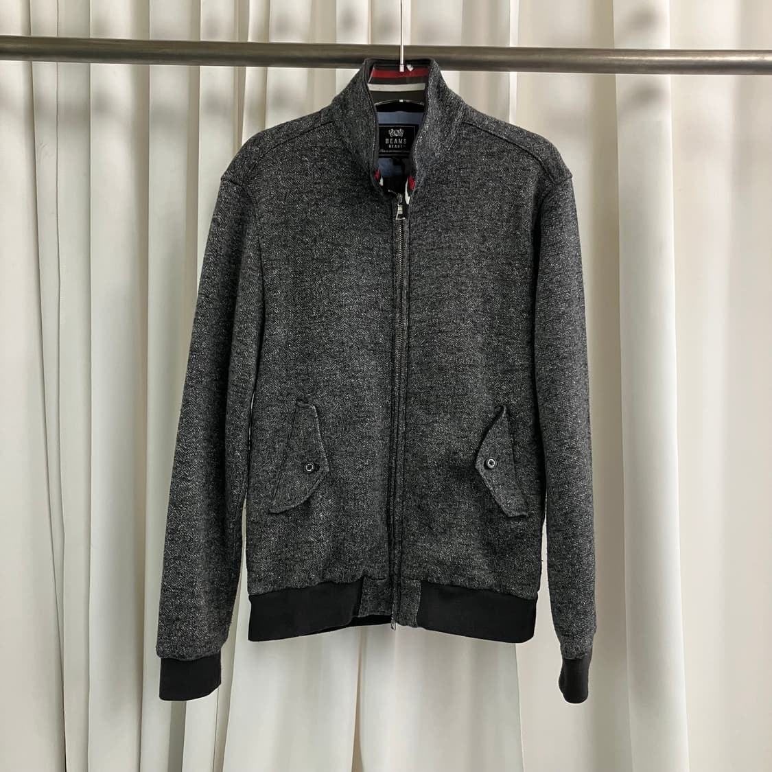 Beams 빔즈 하트 헤링본 블루종 자켓 L 상품이미지1