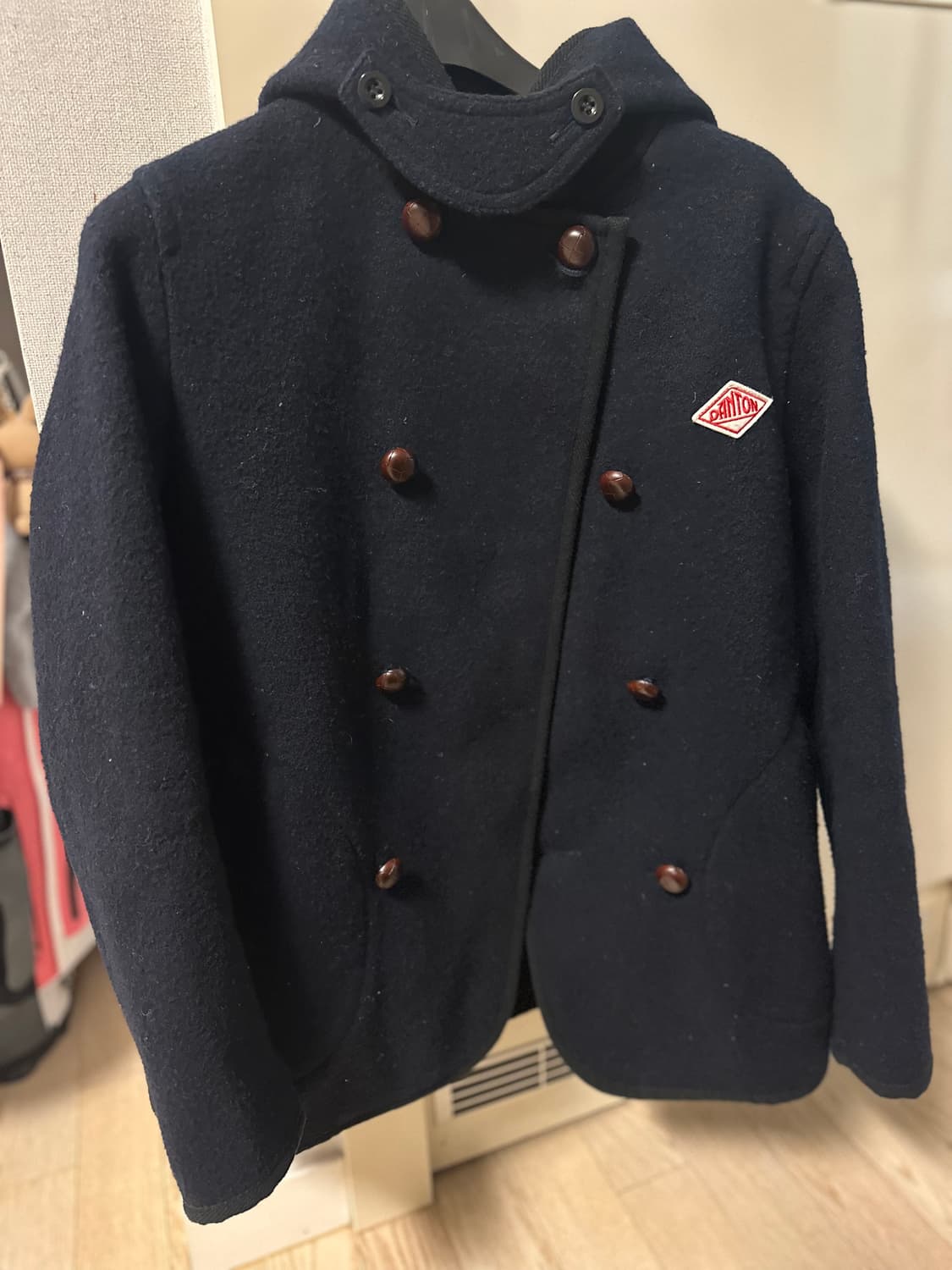 단톤 네이비후드 울코트  상품이미지1