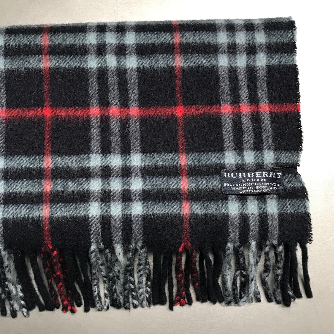 버버리 정품 캐시미어/울 머플러 네이비 상품이미지3