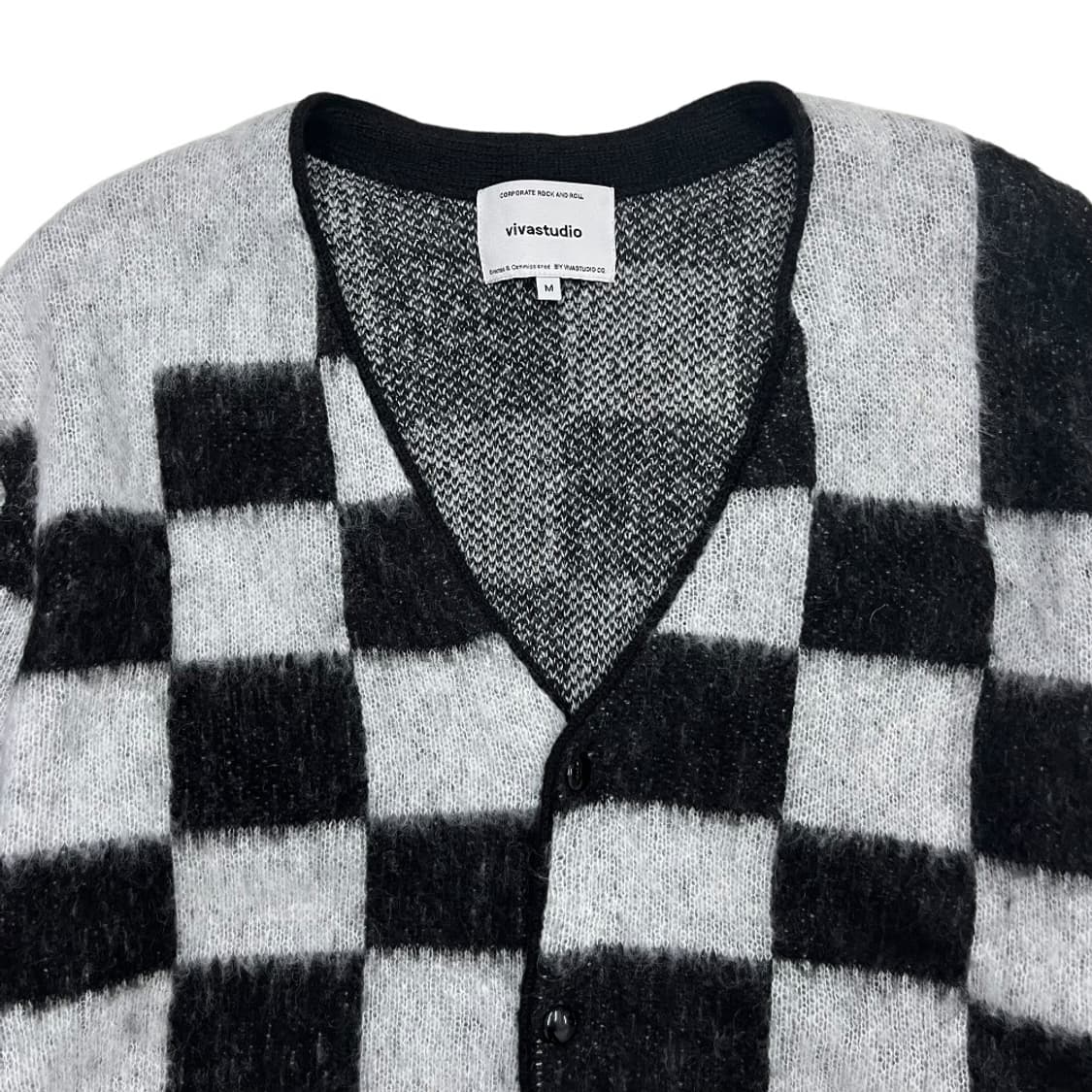 비바스튜디오 체커보드 니트 가디건 M 상품이미지4