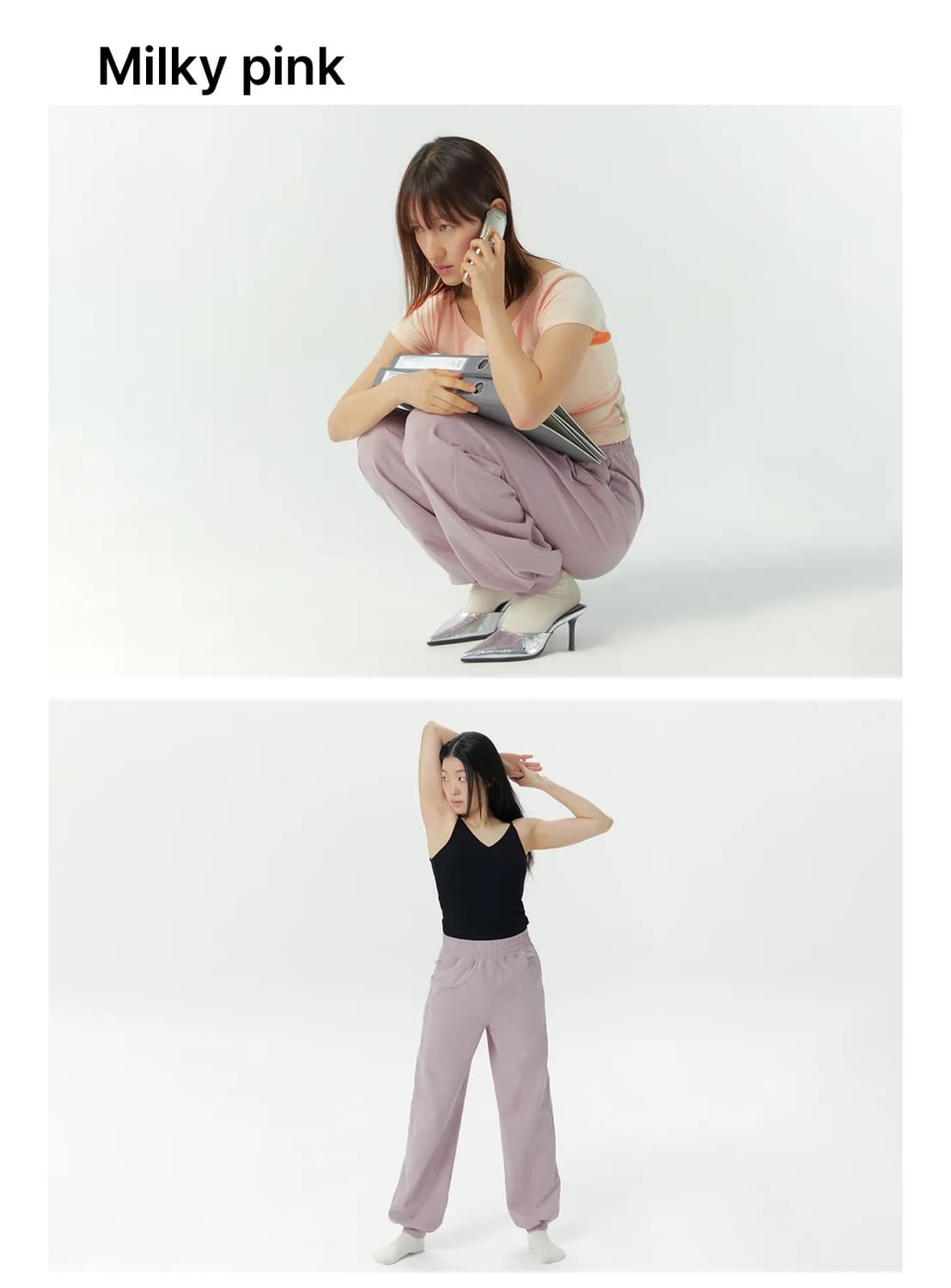무브웜 코지 스웨이트 팬츠 밀키핑크s 상품이미지4