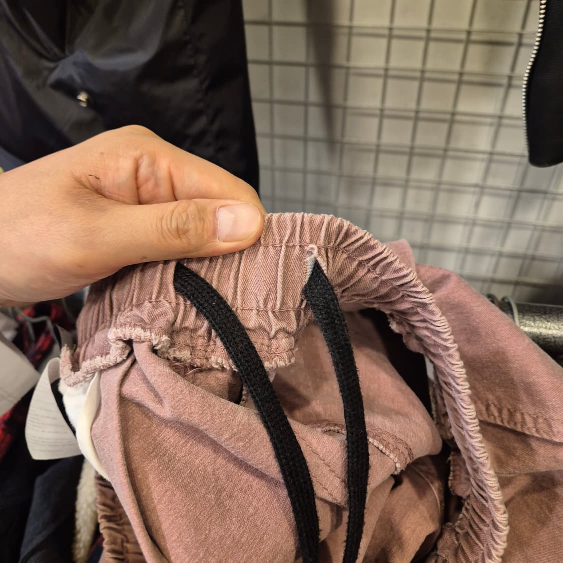 32~34인치 피그먼트워싱 면 와이드핏 밴딩팬츠 상품이미지5