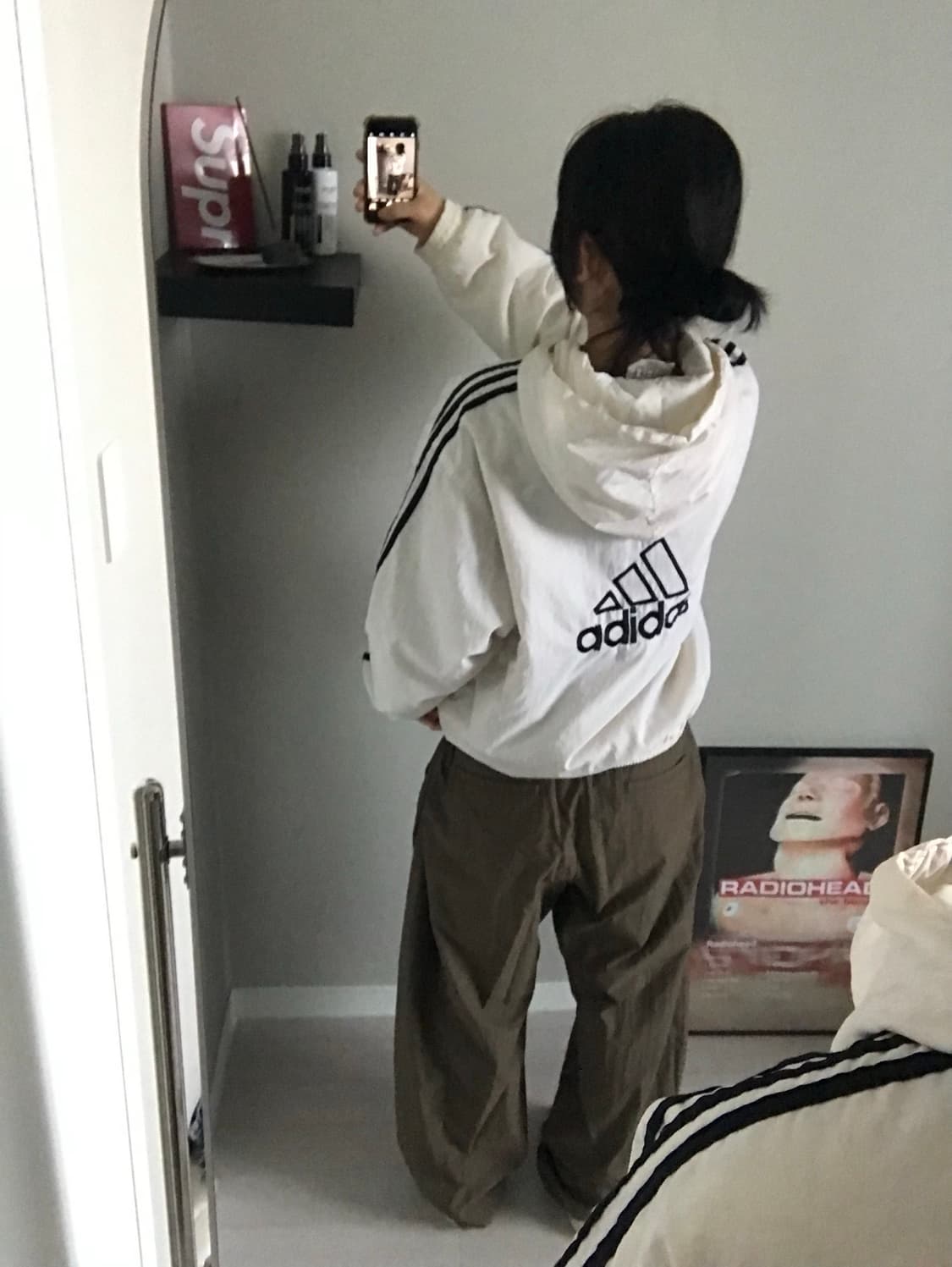 아디다스 90년대 해외판 올드스쿨 화이트 누빔 헤비 후드 자켓 상품이미지3