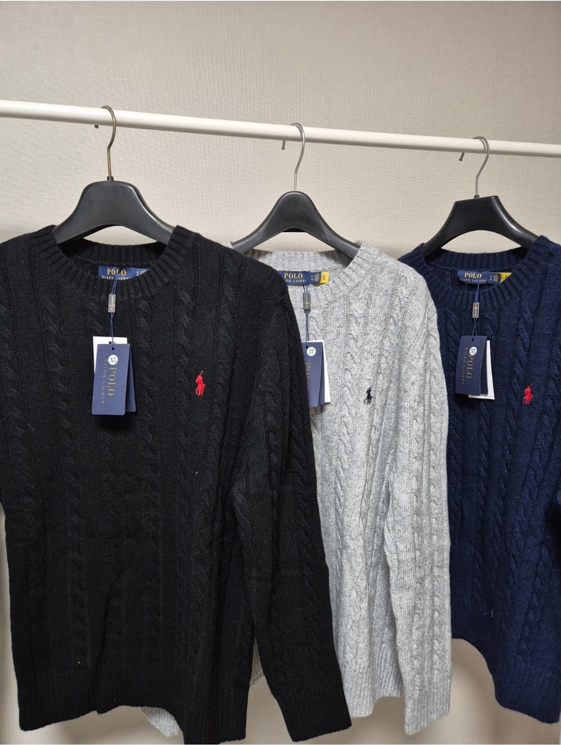 폴로 꽈배기 니트 검정,곤색,회색 (새상품) 상품이미지9
