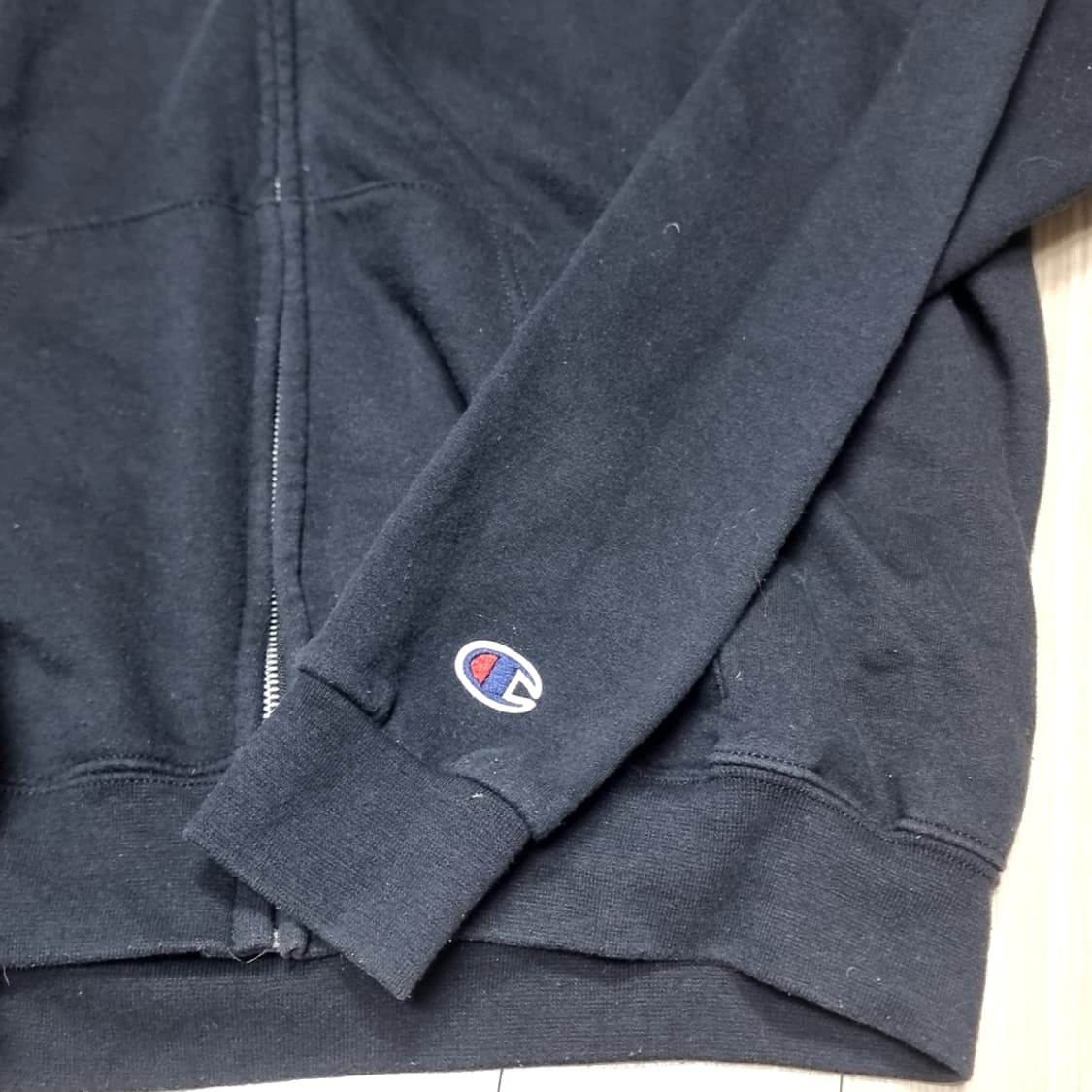 챔피온 블랙 기모 후드집업(라지) 상품이미지2