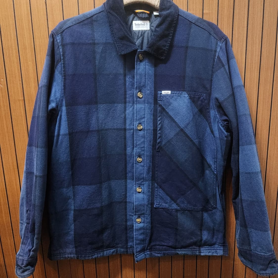 팀버랜드 블루 체크 누빔 도톰 자켓 XL 상품이미지2