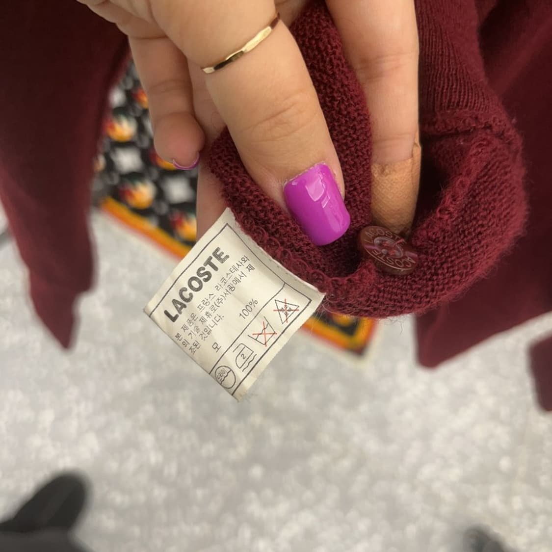 라코스테 베이직 모던룩 버건디레드 울 가디건 105 C06536 상품이미지6