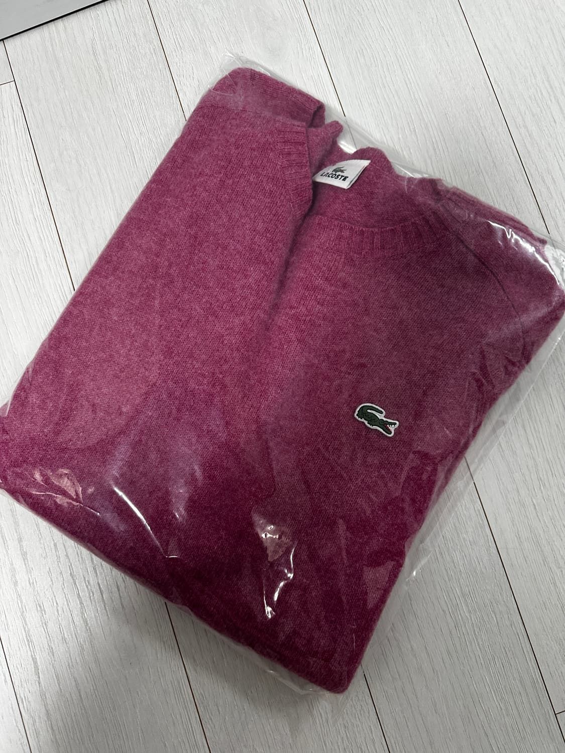 라코스테 남성 울 핑크 니트 슬림핏 5(L) 사이즈 상품이미지4