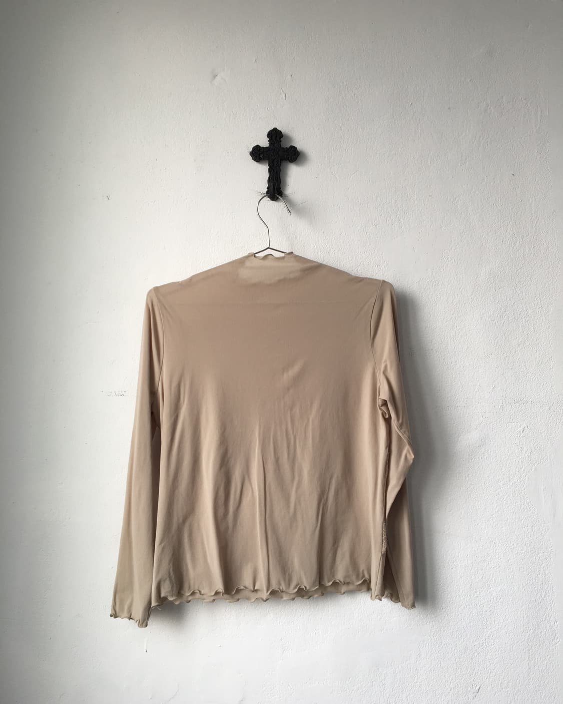 Lace line detail high neck mesh sleeve 상품이미지3