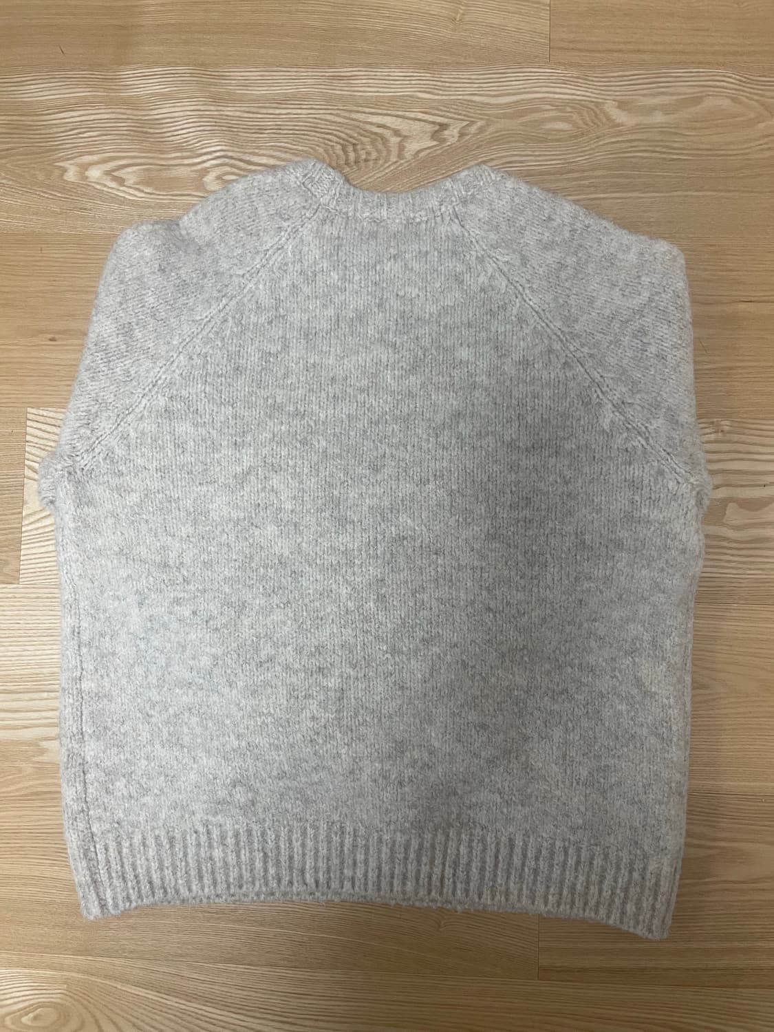 니티드 부클 래글런 크롭 라운드 니트 OATMEAL 상품이미지3