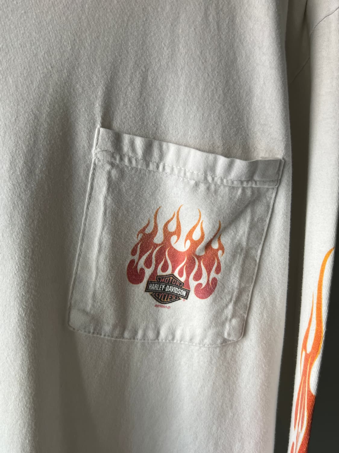 [L]할리데이비슨 Made in USA 플레임 포켓 롱슬리브 티셔츠 상품이미지4