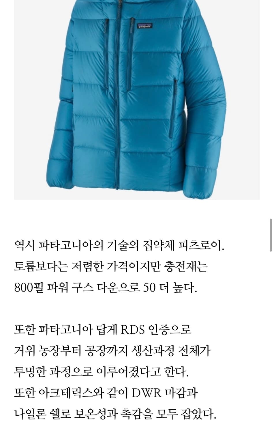 파타고니아 피츠로이 다운후디 XL 상품이미지2