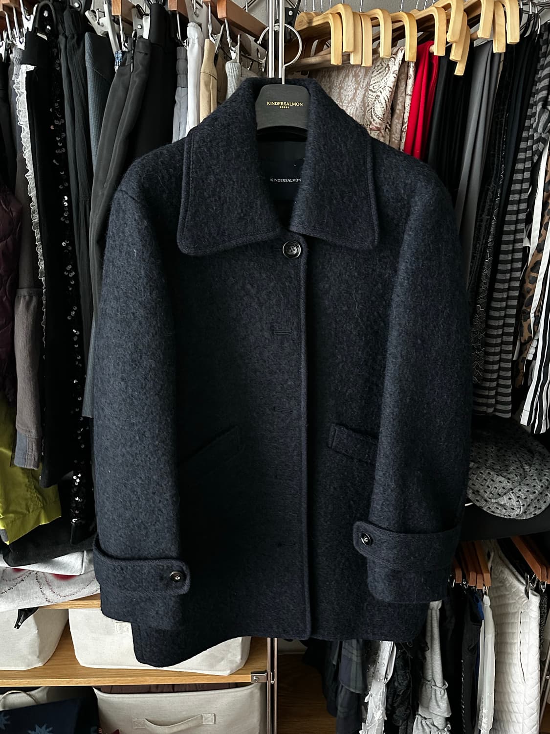 킨더살몬 울 하프코트 상품이미지1