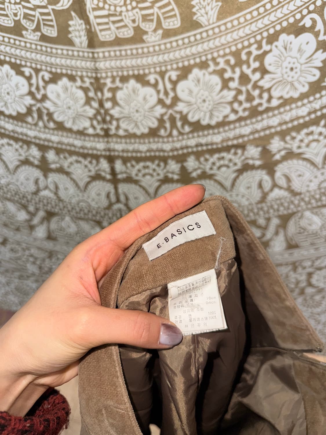 빈티지 여성 벨벳 미디스커트  상품이미지6