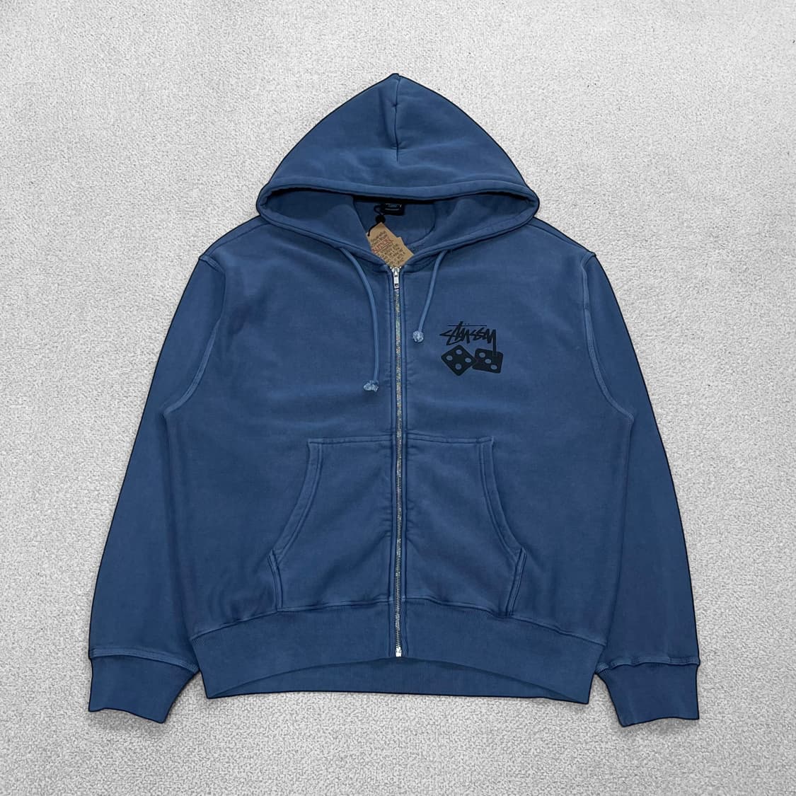 스투시 Stussy 다이스 피그먼트 다이드 후드집업 네이비 상품이미지1