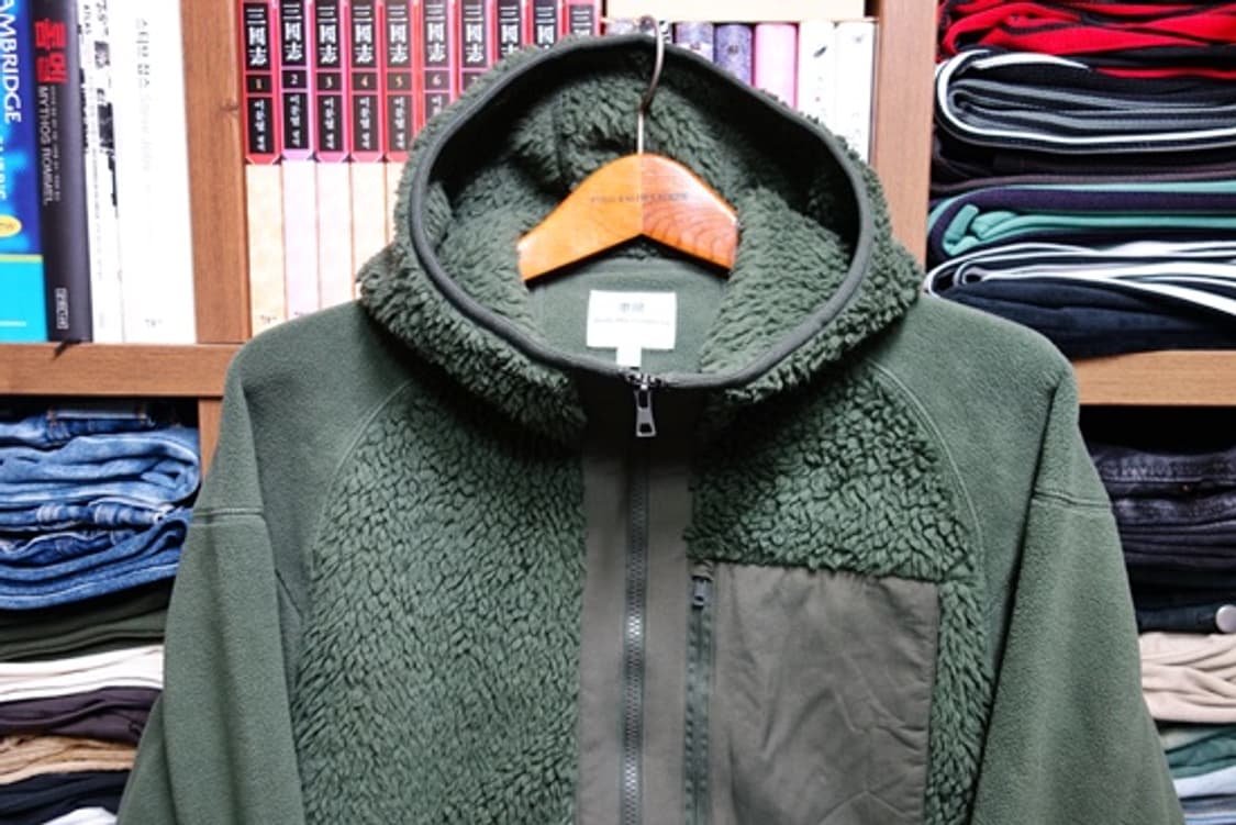 유니클로 x 화이트 마운티어링 후리스 풀집 파카 다크 그린 L (100) 상품이미지2