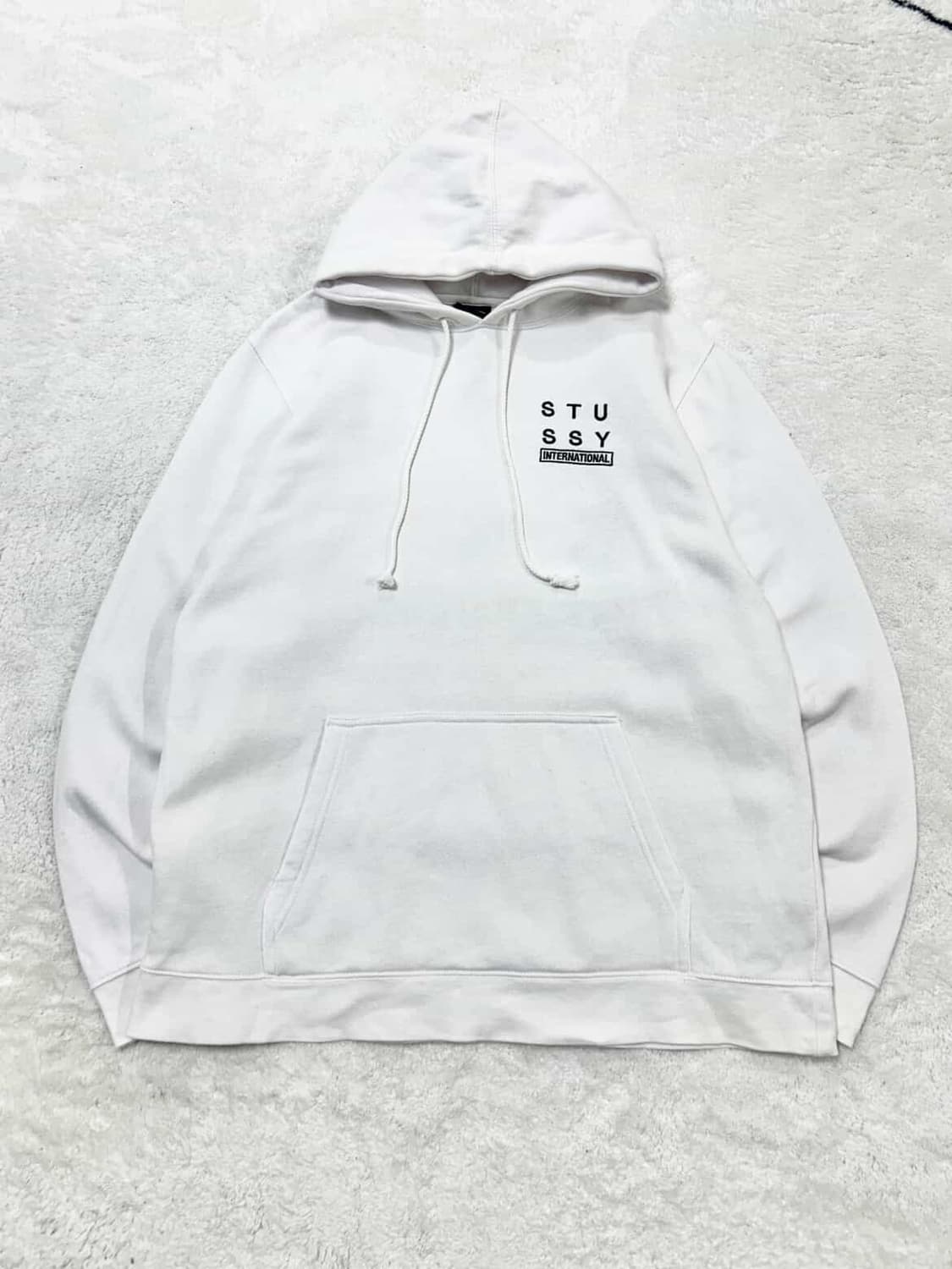 스투시 인터내셔널 빅로고 화이트 후드 상품이미지5