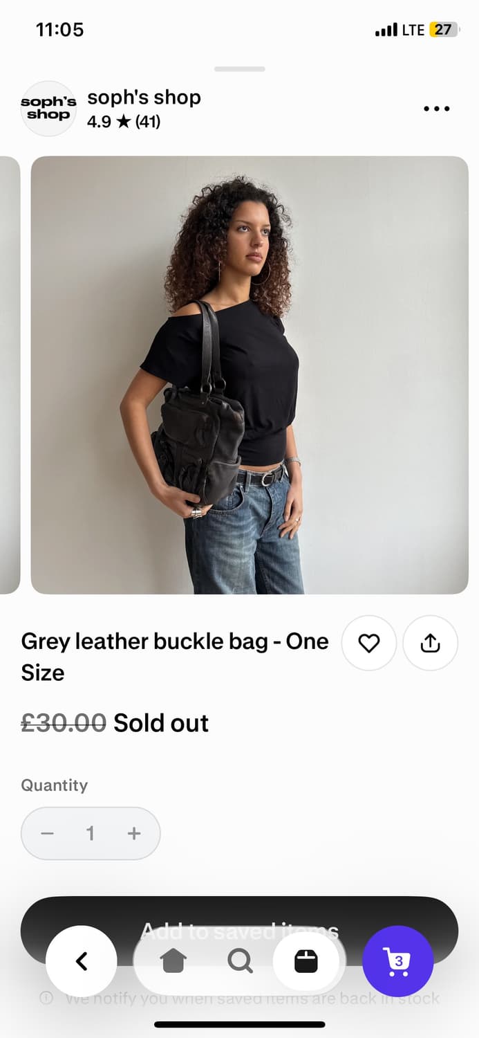 영국 빈티지 soph's shop 가죽가방 상품이미지3