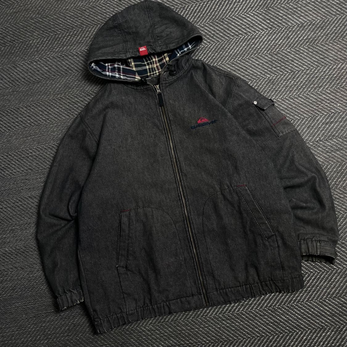 퀵실버 올드스쿨 메탈릭 데님 후드 집업 자켓y 5324 상품이미지1