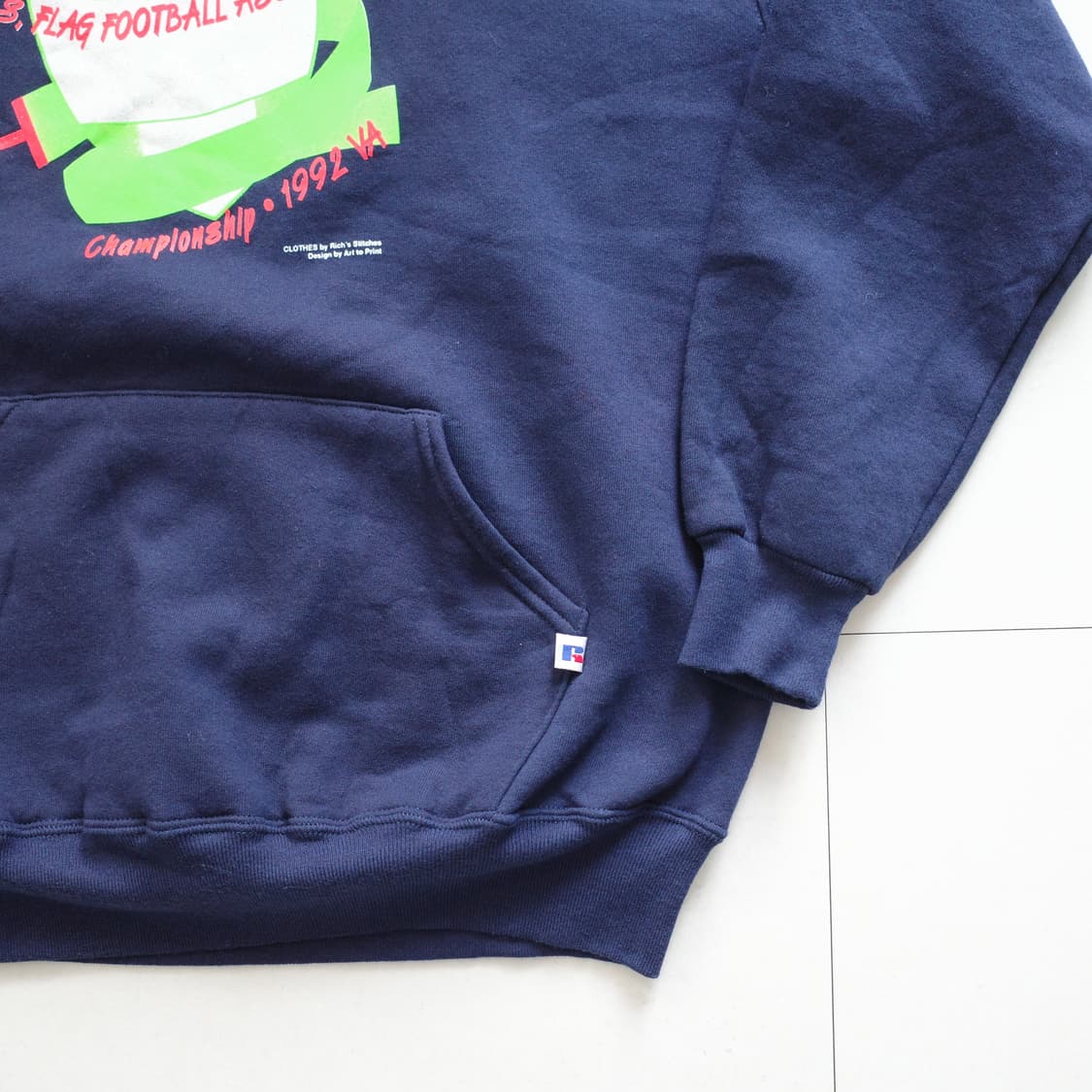 90s 러셀 후드티 XL MADE IN USA 풋볼 챔피언쉽 상품이미지3