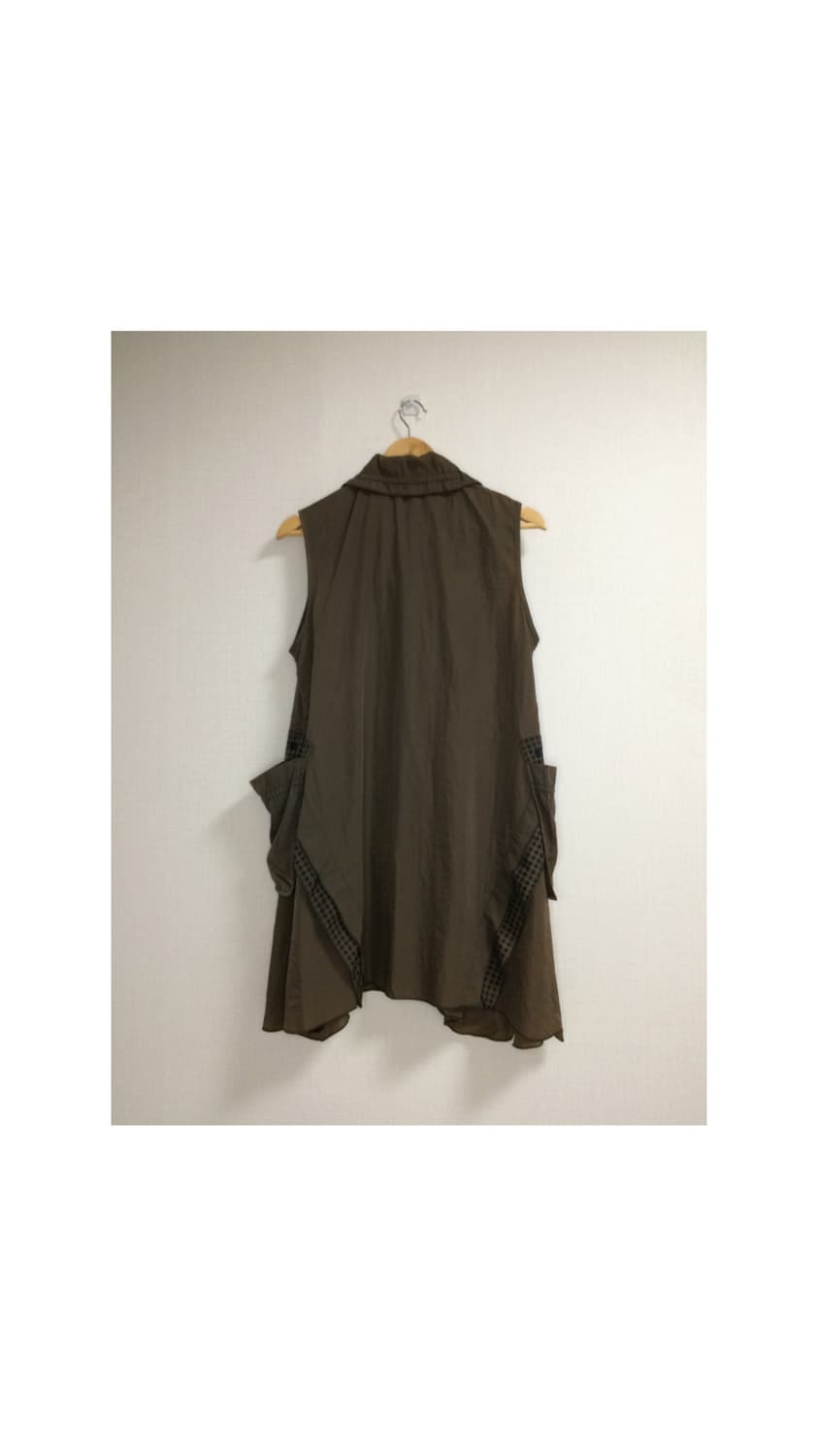 빈티지 브라운 셔링 롱 베스트 상품이미지5