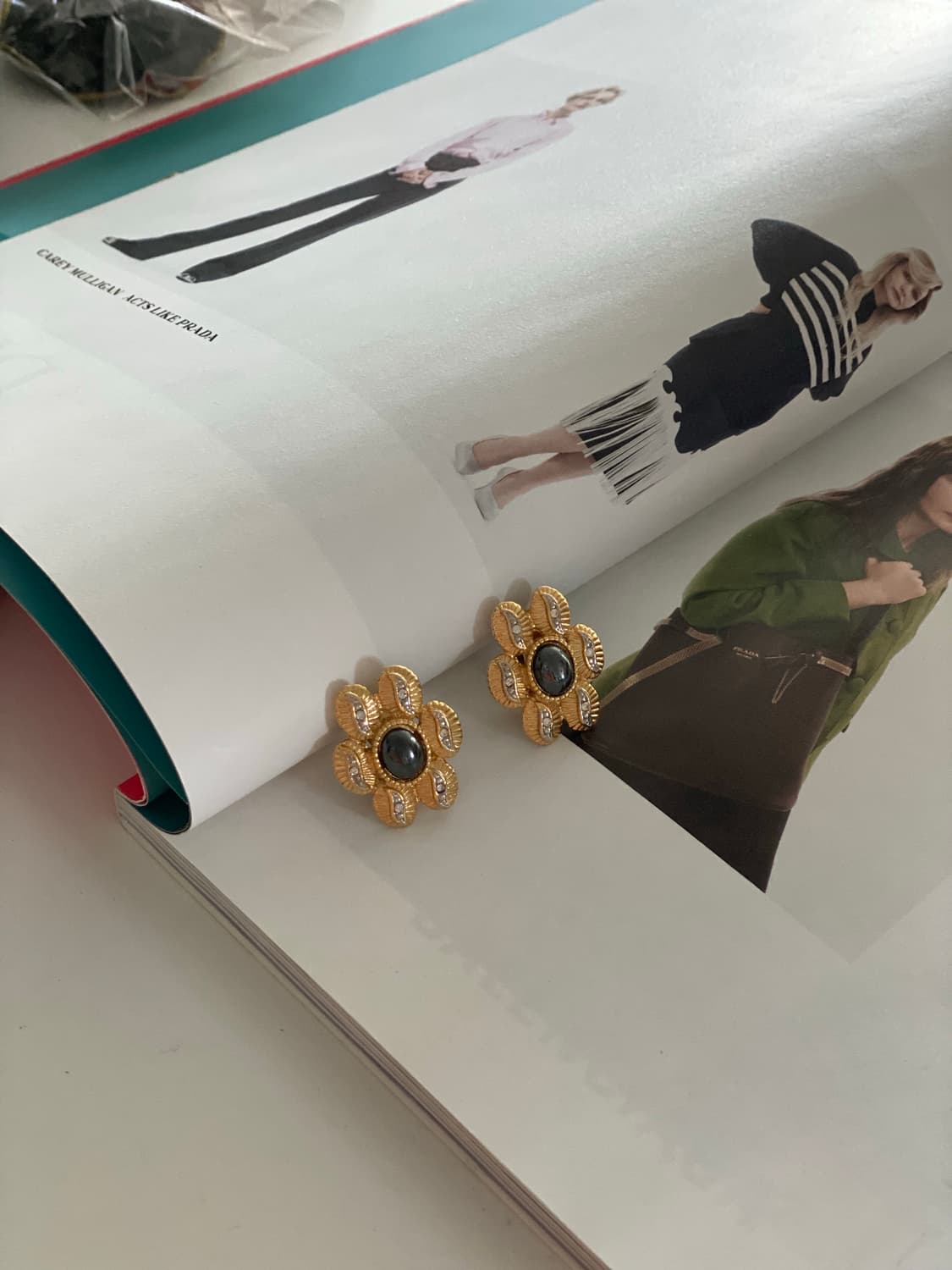 빈티지 골드 플라워 귀찌 귀걸이 상품이미지4